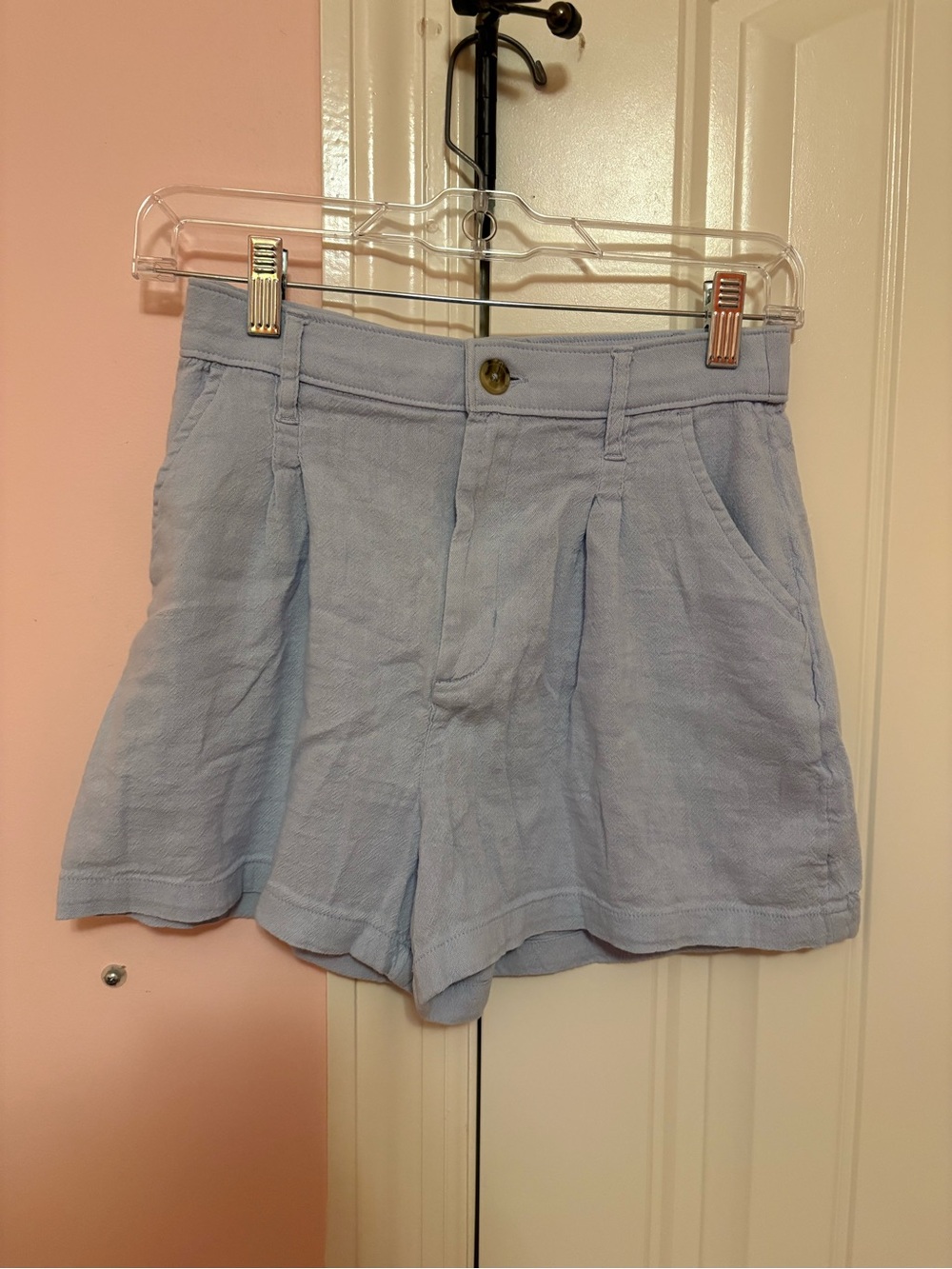 Hollister Light Blue High-Waist Shorts 3”